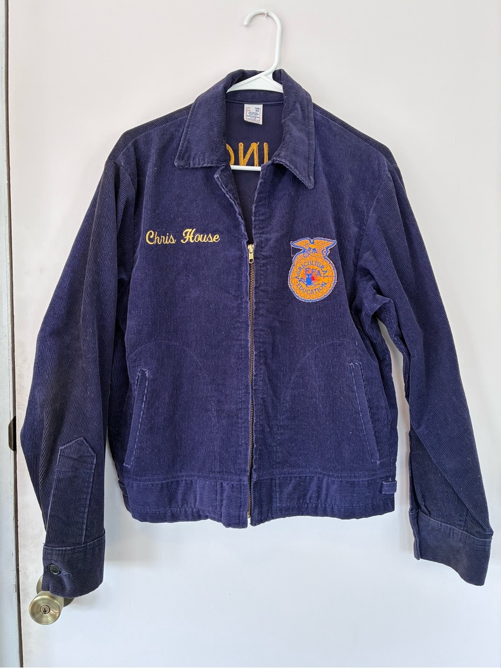 Vintage 90s FFA Corduroy -Illinois - Navy Blue - Size 42